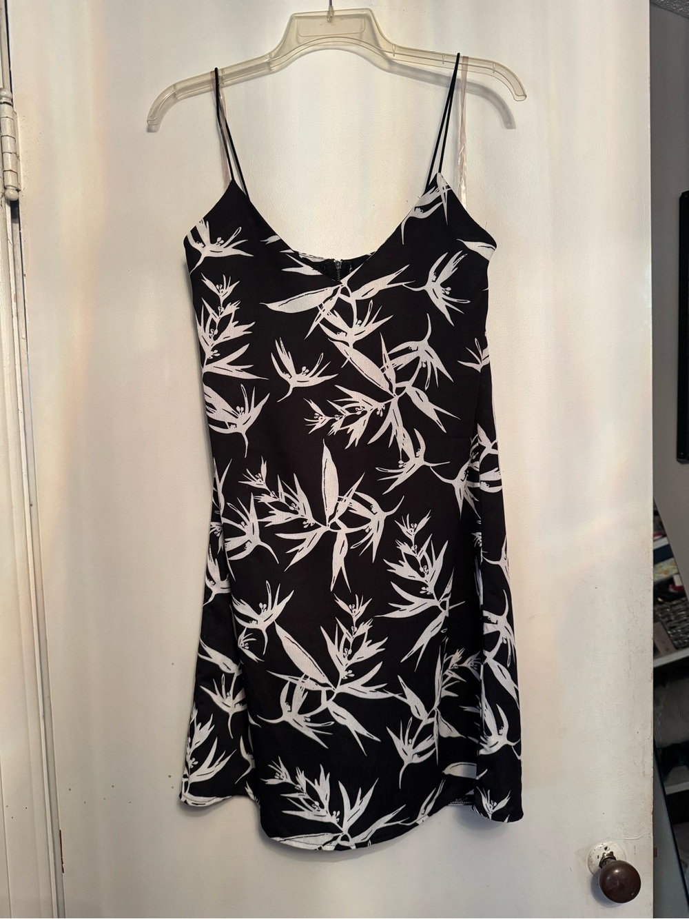 Charlotte Russe Black and White Floral Slip Dress